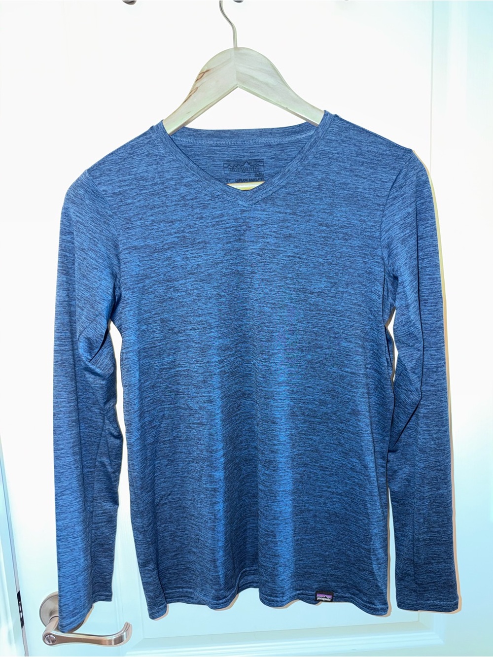 Patagonia Women’s Capilene Baselayer Long-Sleeve V-Neck Shirt - Heather Blue